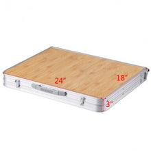 Load image into Gallery viewer, Aluminum Folding Picnic Camping Table with MDF Table Top
