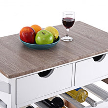 Load image into Gallery viewer, Rolling Kitchen Island Trolley Cart with Wine Shelf