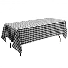 Load image into Gallery viewer, 10 Pcs 60" x 102" Rectangular Polyester Checker Kitchen Tablecloth-Black
