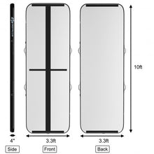 Load image into Gallery viewer, 10 Feet Air Track Inflatable Gymnastics Tumbling Mat with Pump -Black