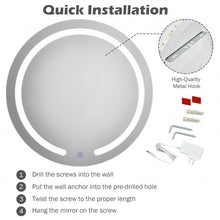 Load image into Gallery viewer, 20" LED Touch Button Wall Mount Bathroom Round Mirror