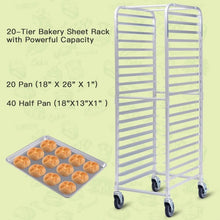 Load image into Gallery viewer, 26" x 20" x 70" 20 Sheet Aluminum Pan Rolling Bakery Rack