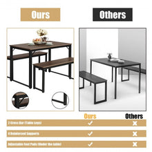 Load image into Gallery viewer, Modern 3 Piece Dining Table with 2 Benches