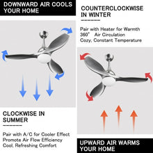 Load image into Gallery viewer, Modern 48" Ceiling Fan w/ Dimmable LED Light & Remote Control Reversible Blades