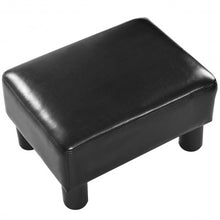 Load image into Gallery viewer, Small PU Leather Rectangular Seat Ottoman Footstool-Black