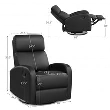 Load image into Gallery viewer, Recliner Chair Swivel Rocker Manual Single Sofa Lounger with Footrest-Black