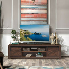 Load image into Gallery viewer, 65" Flat Sliding Barn Door TV Stand-Brown