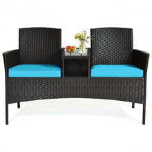 Load image into Gallery viewer, Patio Rattan Conversation Set -Green