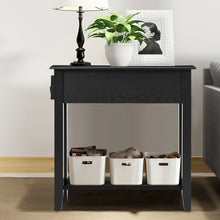Load image into Gallery viewer, 2 Tier End Bedside Sofa Side Table Narrow Nightstand-Black