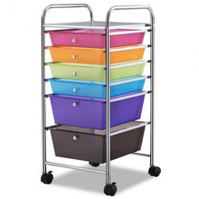 Load image into Gallery viewer, 6 Drawers Rolling Storage Cart Organizer-Transparent Multicolor