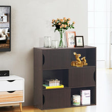 Load image into Gallery viewer, 3-cube Bookcase Cabinet with Humanized Grooved Handles