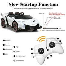 Load image into Gallery viewer, 12V 2-Seater Licensed Lamborghini Kids Ride On Car w/ RC & Swing Function-White