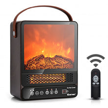 Load image into Gallery viewer, 1500W Electric Fireplace Tabletop Portable Space Heater w/3D Flame Effect-Walnut