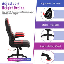 Load image into Gallery viewer, Height Adjustable Swivel High Back Gaming Chair Computer Office Chair-Red