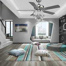 Load image into Gallery viewer, 52" Crystal Ceiling Fan Lamp w/ 5 Reversible Blades-Silver