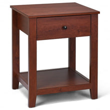 Load image into Gallery viewer, Night Stand End Side Table with Drawer and Storage Shelf