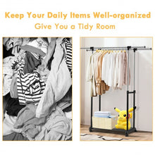 Load image into Gallery viewer, Height Adjustable Extendable Double Rail Clothes Rack