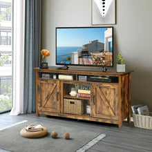 Load image into Gallery viewer, 60”Industrial TV Stand Entertainment Center with Shelve and Cabinet-Brown