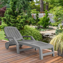 Load image into Gallery viewer, Adjustable Patio Sun Lounger with Weather Resistant Wheels-Gray