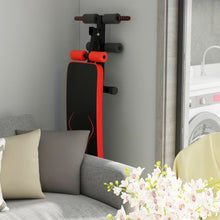 Load image into Gallery viewer, Folding Weight Bench Adjustable Sit-up Board Workout Slant Bench-Red