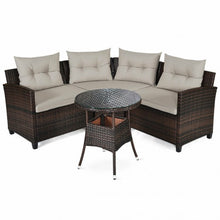 Load image into Gallery viewer, 4 Pcs Furniture Patio Set Outdoor Wicker Sofa Set