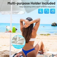Load image into Gallery viewer, 7.2 FT Portable Outdoor Beach Umbrella with Sand Anchor and Tilt Mechanism for Poolside and Garden-Blue