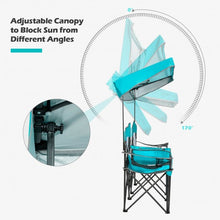 Load image into Gallery viewer, Portable Folding Camping Canopy Chairs w/ Cup Holder-Turquoise
