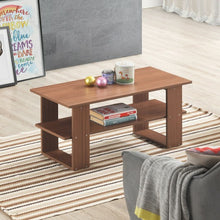 Load image into Gallery viewer, Coffee Table Living Room Furniture with Storage Shelf-Brown