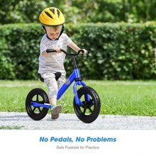 Load image into Gallery viewer, 12" Kids No Pedal Balance Bike with Adjustable Seat-Blue
