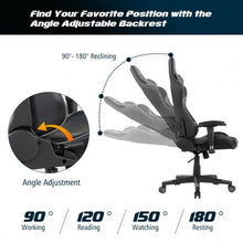 Load image into Gallery viewer, Reclining Swive Massage Gaming Chair-Gray