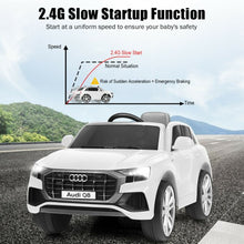 Load image into Gallery viewer, 12V Licensed AudiQ8 Kids Ride On Car-White