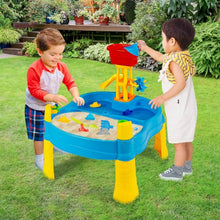 Load image into Gallery viewer, Kids Sand and Water Activity Table Sandbox with 18 Pieces Accessories