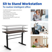 Load image into Gallery viewer, Height Adjustable Standing Desk with Crank Handle-Brown