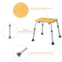 Load image into Gallery viewer, Square Shaped Bamboo Bath Seat Shower Chair
