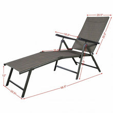 Load image into Gallery viewer, 2 Pcs Patio Furniture Adjustable Pool Chaise Lounge Chair Outdoor Recliner