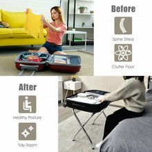 Load image into Gallery viewer, Foldable Luggage Rack Chromed Metal Suitcase Stand Holder Shoes Shelf Home Hotel