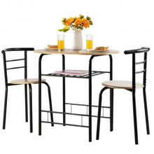 Load image into Gallery viewer, 3 pcs Home Kitchen Bistro Pub Dining Table 2 Chairs Set-Natural