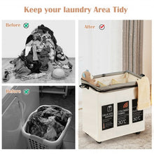 Load image into Gallery viewer, 120L 3-Section Laundry Hamper Sorter with Wheels and Mesh Cover-Beige