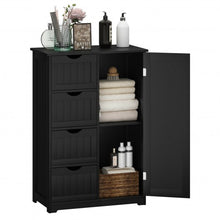 Load image into Gallery viewer, Standing Indoor Wooden Cabinet with 4 Drawers-Black