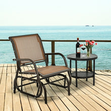 Load image into Gallery viewer, Outdoor Single Swing Glider Rocking Chair with Armrest-Brown