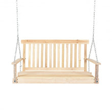 Load image into Gallery viewer, 4' Wood Garden Hanging Seat Chains Porch Swing