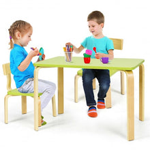 Load image into Gallery viewer, 3 Piece Kids Wooden Activity Table and 2 Chairs Set-Green