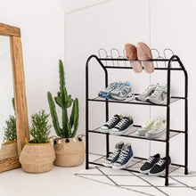 Load image into Gallery viewer, 4-Tier Metal Shoe Rack Shelf
