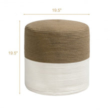 Load image into Gallery viewer, Pouf Ottoman Round for Sitting Braided Pouf with Jute Cover