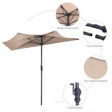 Load image into Gallery viewer, 9Ft Patio Bistro Half Round Umbrella -Beige
