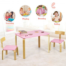 Load image into Gallery viewer, 3 Piece Kids Wooden Activity Table and 2 Chairs Set-Pink