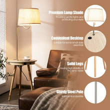 Load image into Gallery viewer, End Table Lamp Bedside Nightstand Lighting with Wireless Charger-Natural