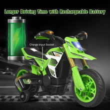 Load image into Gallery viewer, 6V Electric Kids Ride-On Battery Motorcycle with Training Wheels -Green