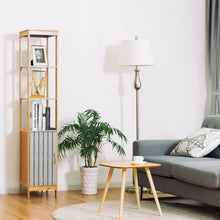 Load image into Gallery viewer, Bathroom Floor Cabinet Bamboo 5-Tier Concise Freestanding Storage Shelf