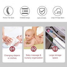 Load image into Gallery viewer, Portable Infant Changing Station Baby Diaper Table with Safety Belt-White